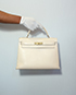 Kelly Sellier 32 Veau Box Leather in Beige, front view